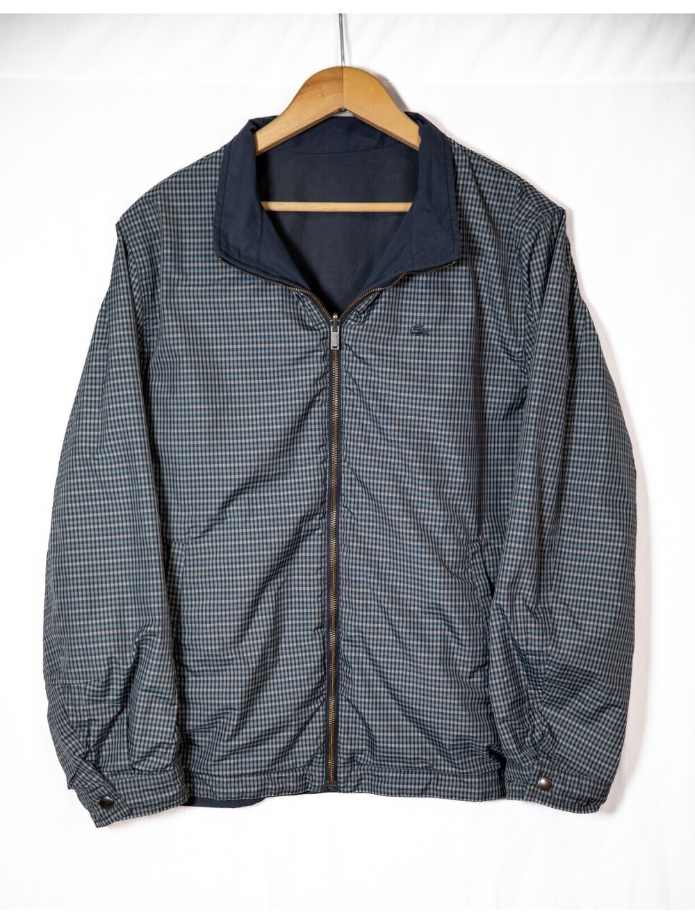 Lacoste Plaid Reversible Chemise Jacket Vintage Size 52 XL Full Zip Harrington